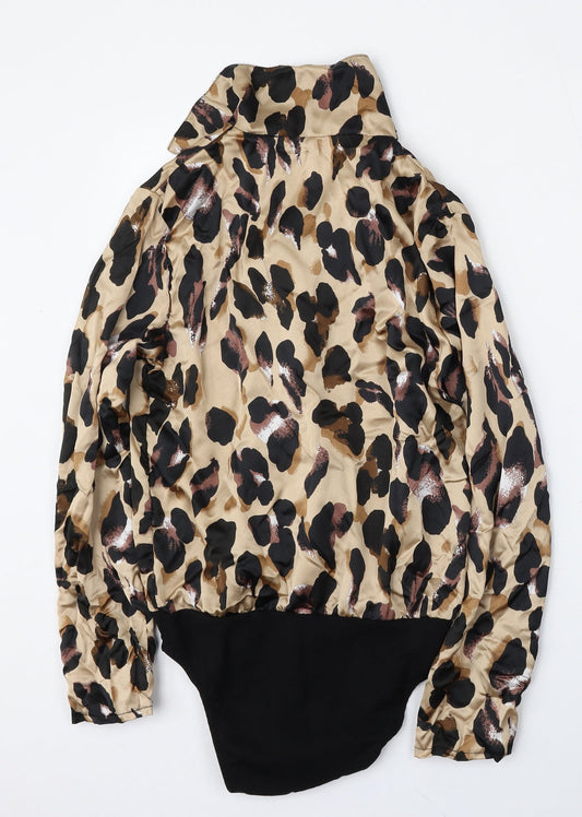 Quiz Womens Multicoloured Animal Print Polyester Bodysuit One-Piece Size 6