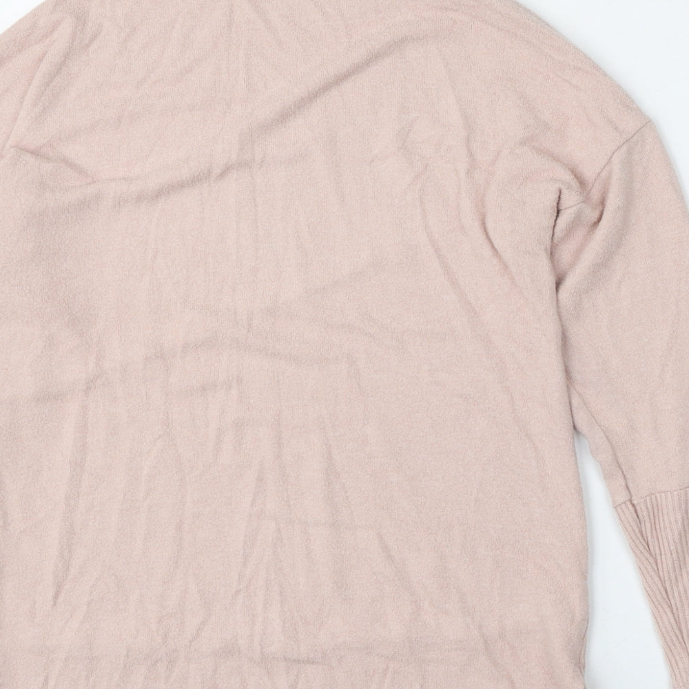 George Womens Pink Mock Neck Viscose Pullover Jumper Size S