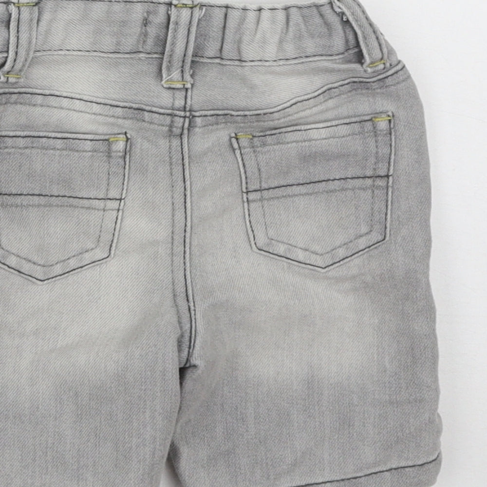 Denim Co Boys Grey Cotton Cropped Jeans Size 6-9 Months Button