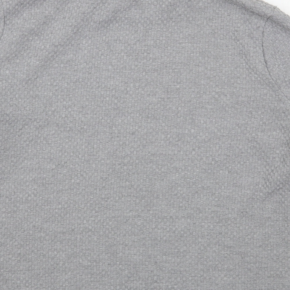 Brand and care label for Matalan women’s grey polyester pullover sweatshirt, size M, pullover