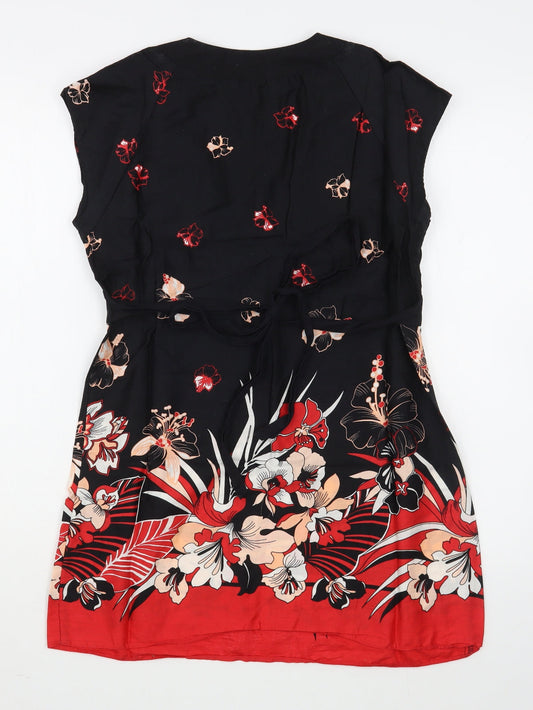 New Look Womens Multicoloured Floral 100% Cotton Sheath Size 12 Round Neck Pullover
