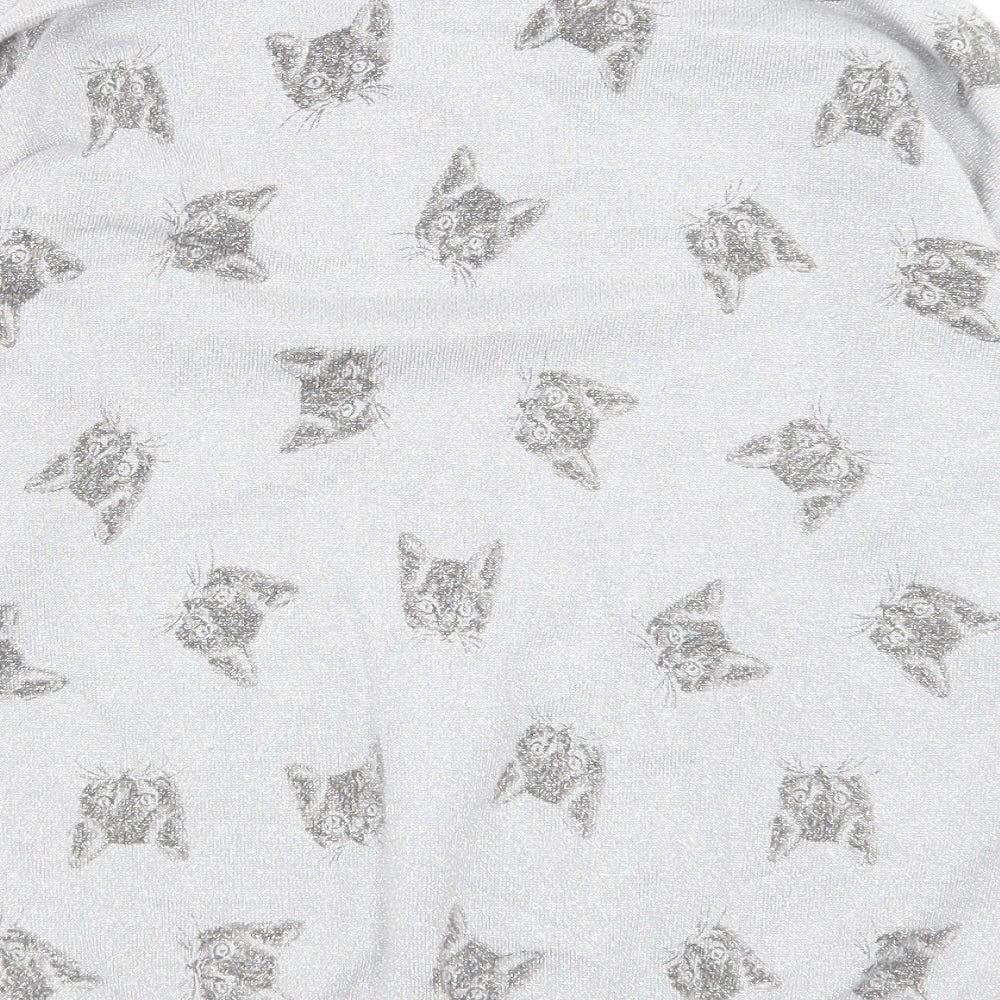 Yumi Girl Girls Grey Crew Neck Geometric Viscose Pullover Jumper Size 11-12 Years Pullover