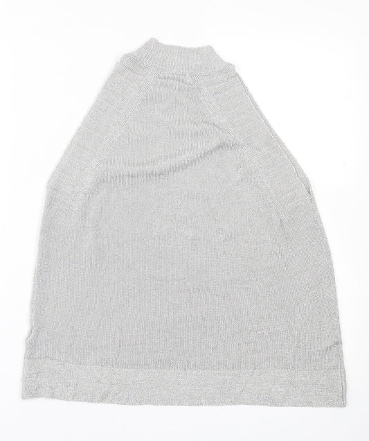 Womens UK Size M Topshop Silver Basic Tank