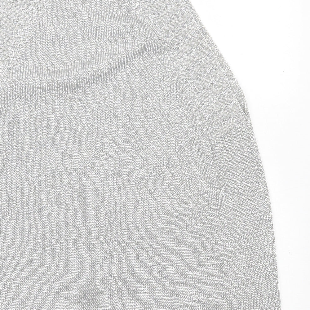 Womens UK Size M Topshop Silver Basic Tank