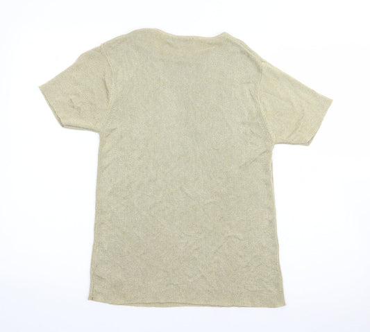 Womens UK Size 14 St Bernard Gold Basic T-Shirt