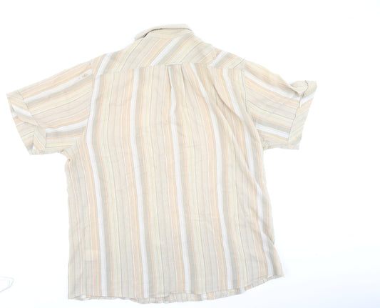 Camel Active Mens Multicoloured Striped Cotton Polo Size XL Collared