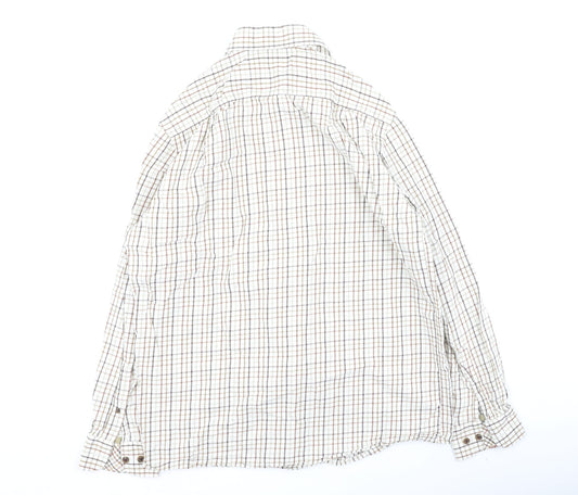 Double TWO Mens Beige Plaid Cotton Polo Size 40 Collared