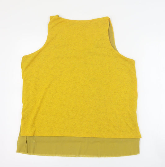Dunnes Womens Yellow Polyester Camisole Tank Size L V-Neck
