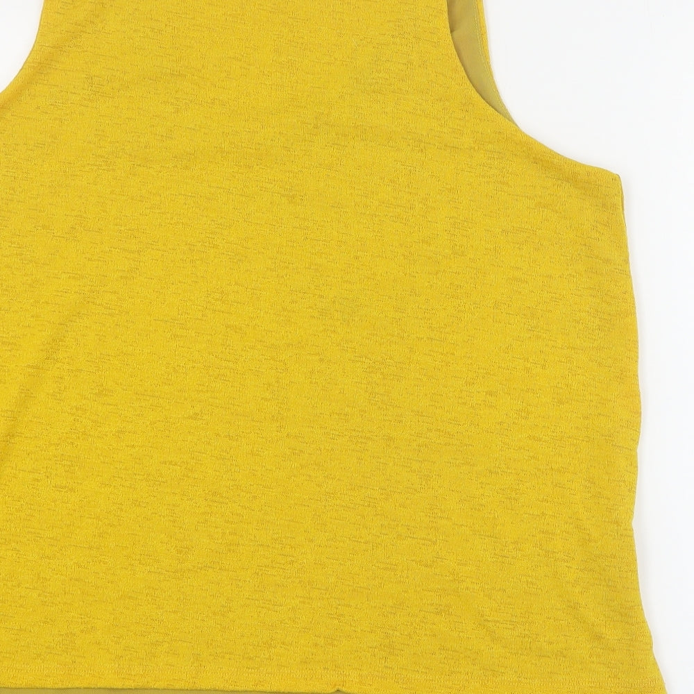 Dunnes Womens Yellow Polyester Camisole Tank Size L V-Neck