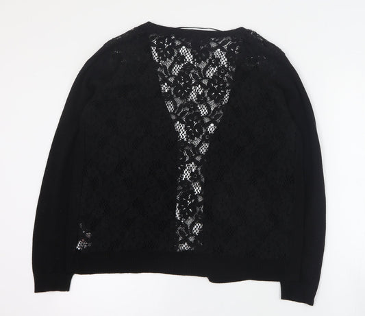 Primark Womens Black V-Neck Acrylic Cardigan Jumper Size M