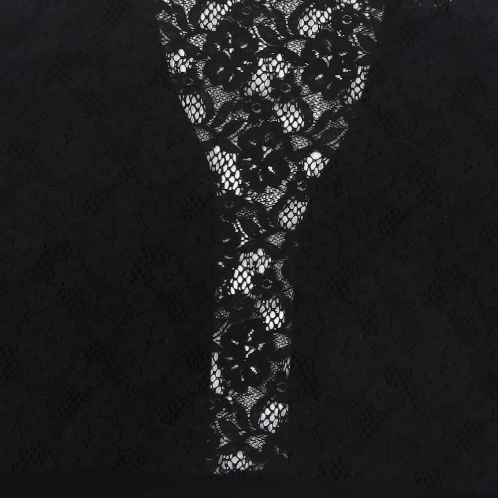 Primark Womens Black V-Neck Acrylic Cardigan Jumper Size M