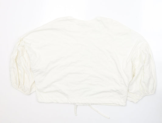 Primark Womens White Cotton Basic T-Shirt Size 14 Round Neck