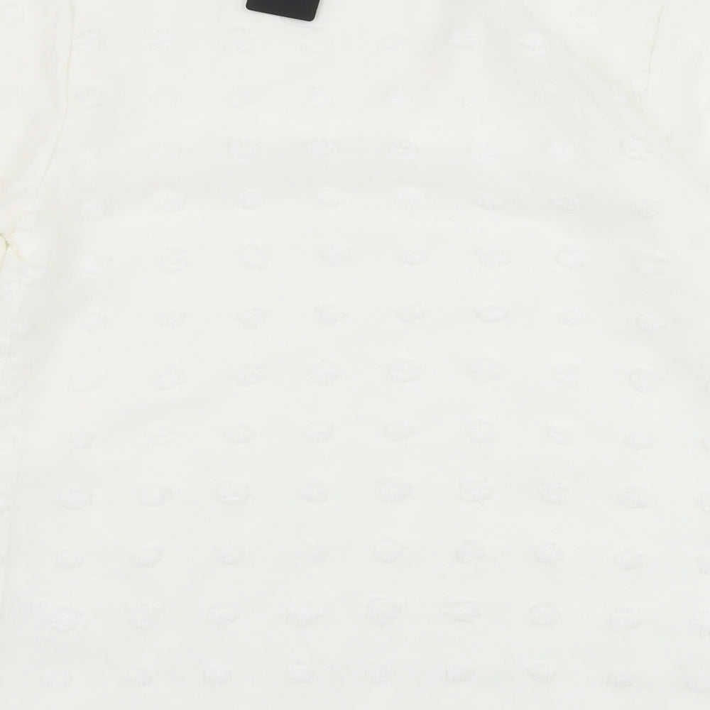 Womens UK Size S Blooming Jelly White Tunic Blouse
