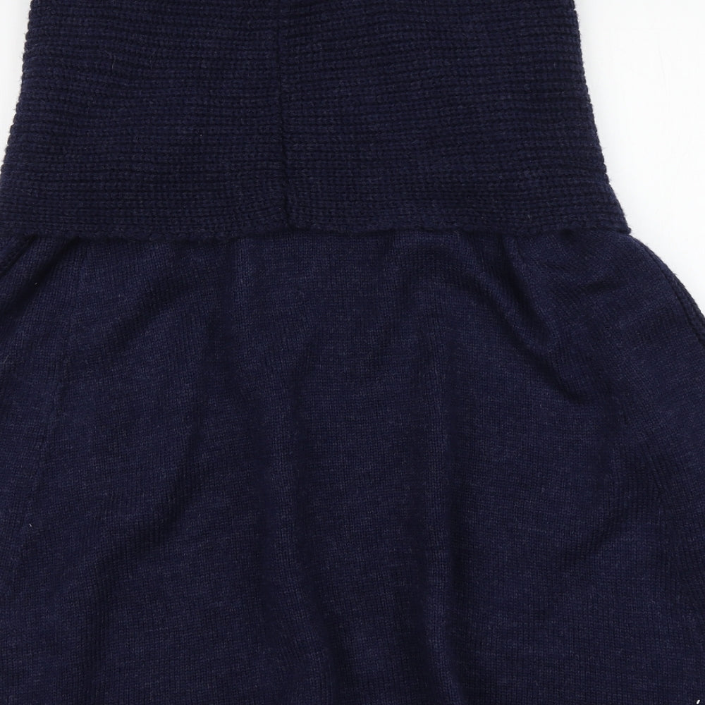 TU Womens Blue Roll Neck Acrylic Pullover Jumper Size M