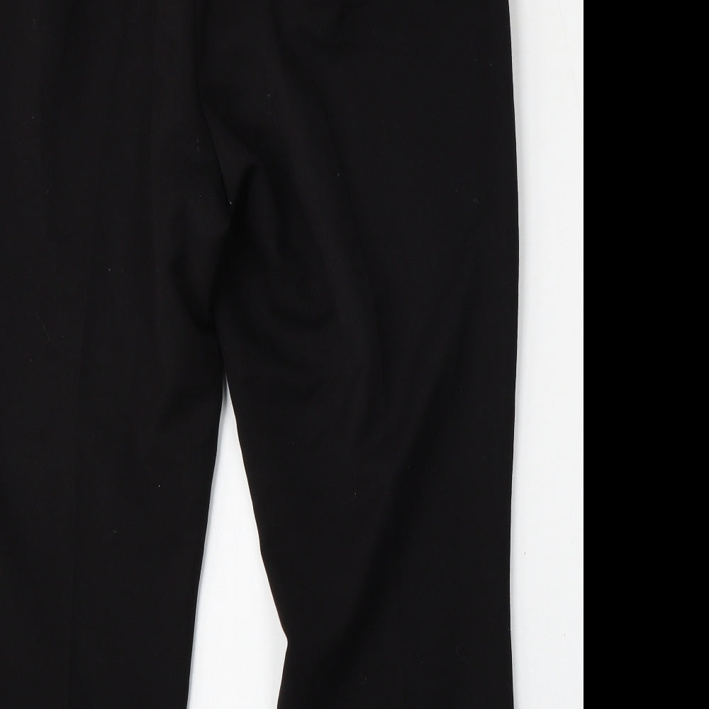 F&F Womens Black Polyester Trousers Size 14 L24 in Regular Hook & Eye