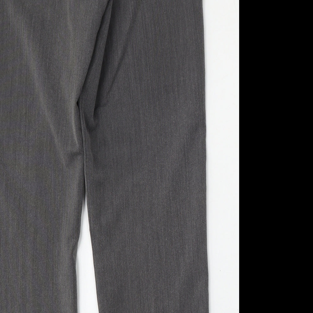 BASSINI Womens Grey Polyester Trousers Size 32 L28 in Regular