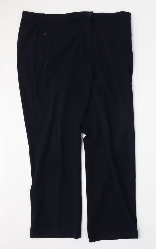 Womens UK Size 14 Marks and Spencer Regular Fit Blue Trousers