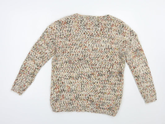 TU Womens Beige Crew Neck Polyester Pullover Jumper Size 12