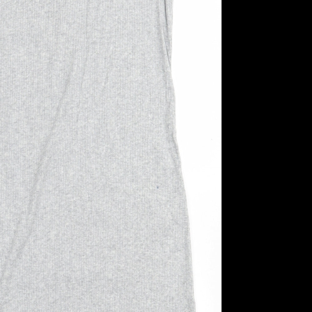 H&M Womens Grey Cotton Bodycon Size L Scoop Neck Pullover