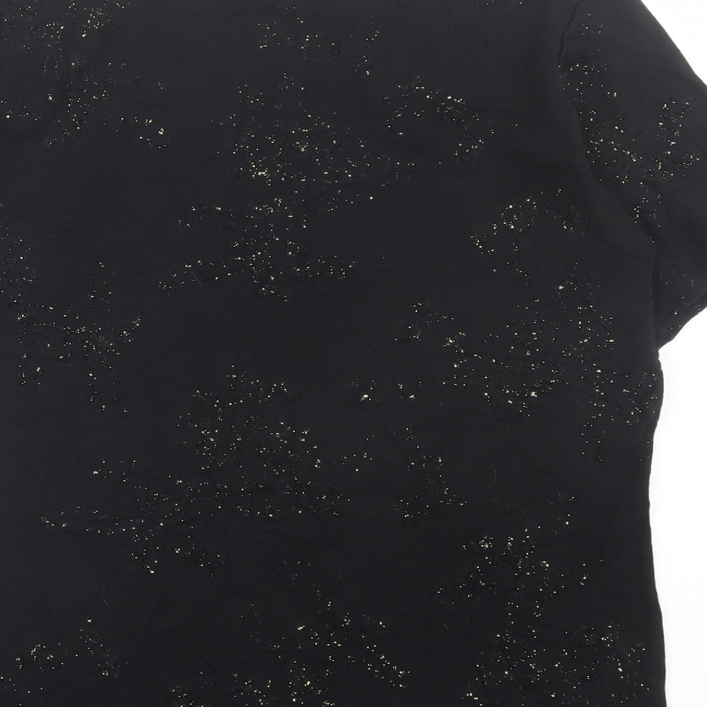 Womens UK Size M bonmarch Black Basic T-Shirt