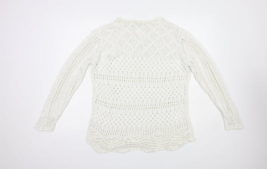 Womens UK Size XL Amaryllis White Pullover Jumper