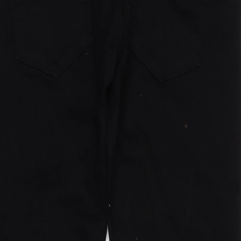 Dunnes Stores Womens Black Cotton Straight Jeans Size 40 in L32 in Regular Button