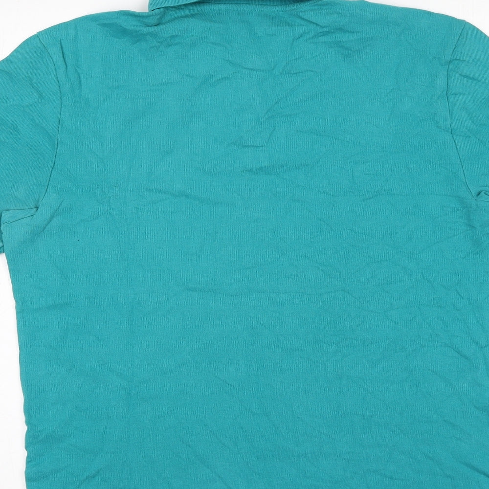 F&F Mens Green Polyester Polo Size M Collared