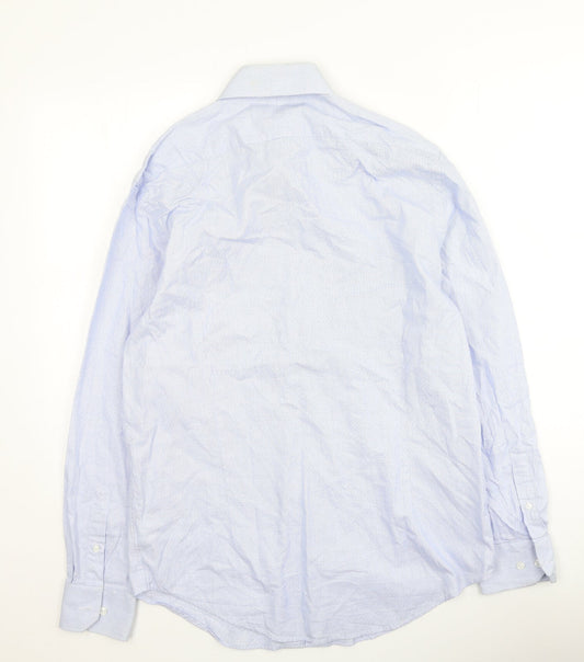 Mens UK Size 15.5 Hammond & Co Blue Button-Up Long Sleeve Casual Shirt