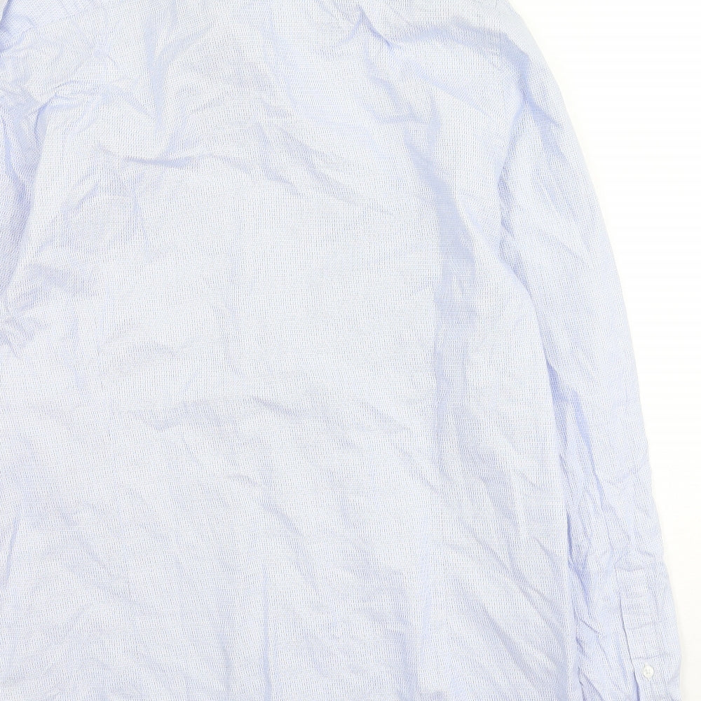 Mens UK Size 15.5 Hammond & Co Blue Button-Up Long Sleeve Casual Shirt