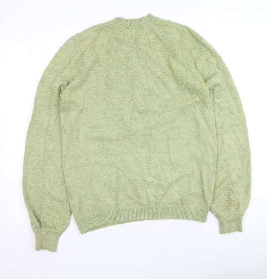 b.young Womens Green Round Neck Viscose Pullover Jumper Size M