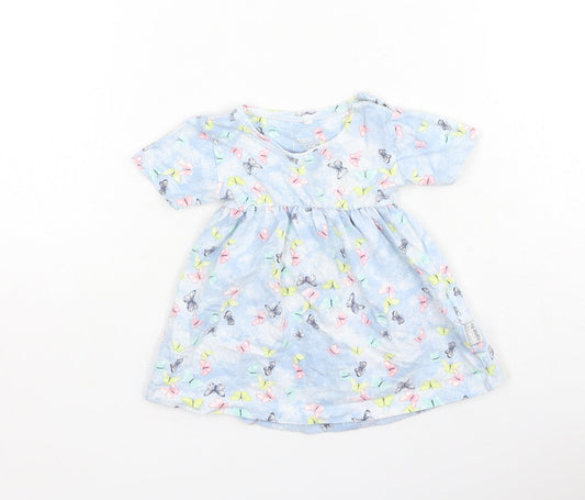 name it Girls Cotton Fit & Flare Size 0-3 Months Round Neck - 4-6months
