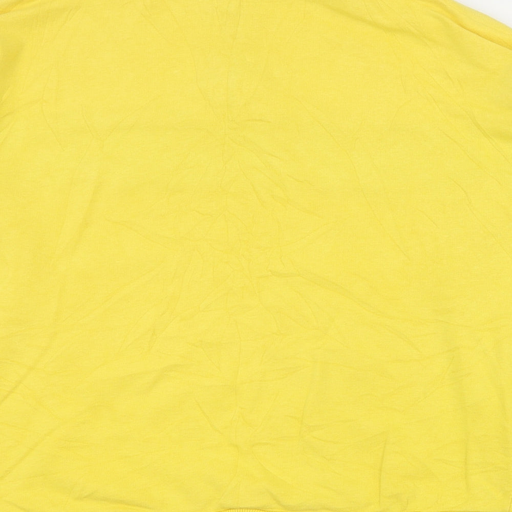 New Look Womens Yellow Colourblock Cotton Henley Sweatshirt Size 12 Zip