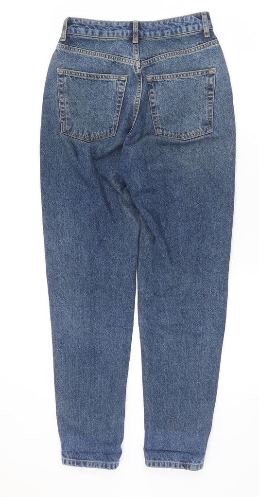 Topshop Womens Blue Polyester Mom Jeans Size 25 L29 in Regular Zip
