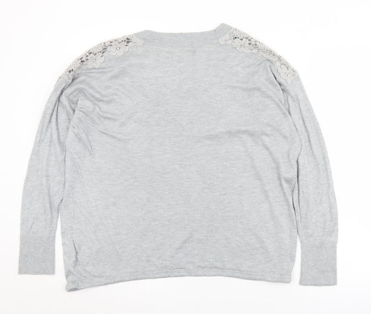 Womens UK Size L Marks and Spencer Grey Pullover Jumper