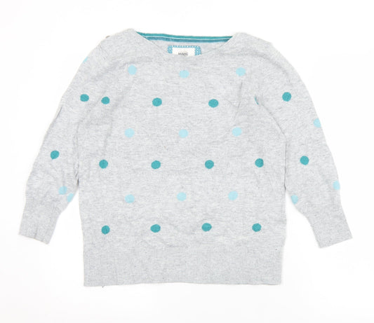 Womens UK Size 12 Maine Grey Pullover Jumper