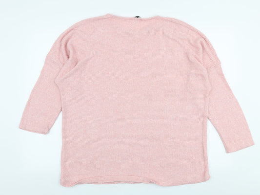 George Womens Pink Round Neck Viscose Pullover Jumper Size XL