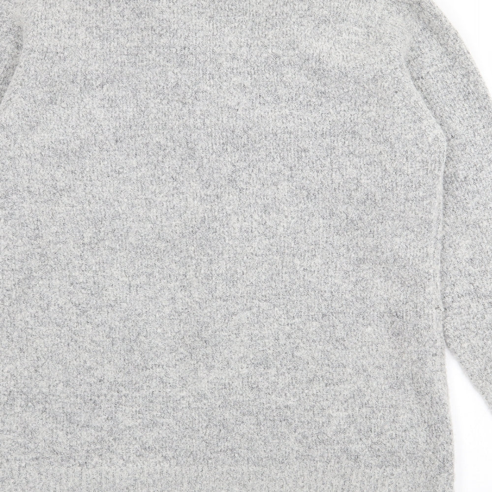 Womens UK Size M Text Grey Cardigan Jumper