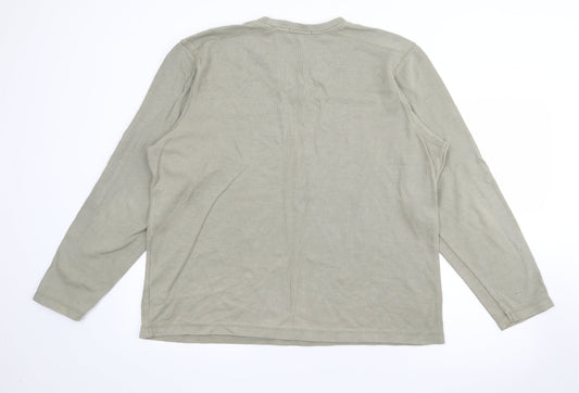 George Mens Green Crew Neck Cotton Pullover Jumper Size XL