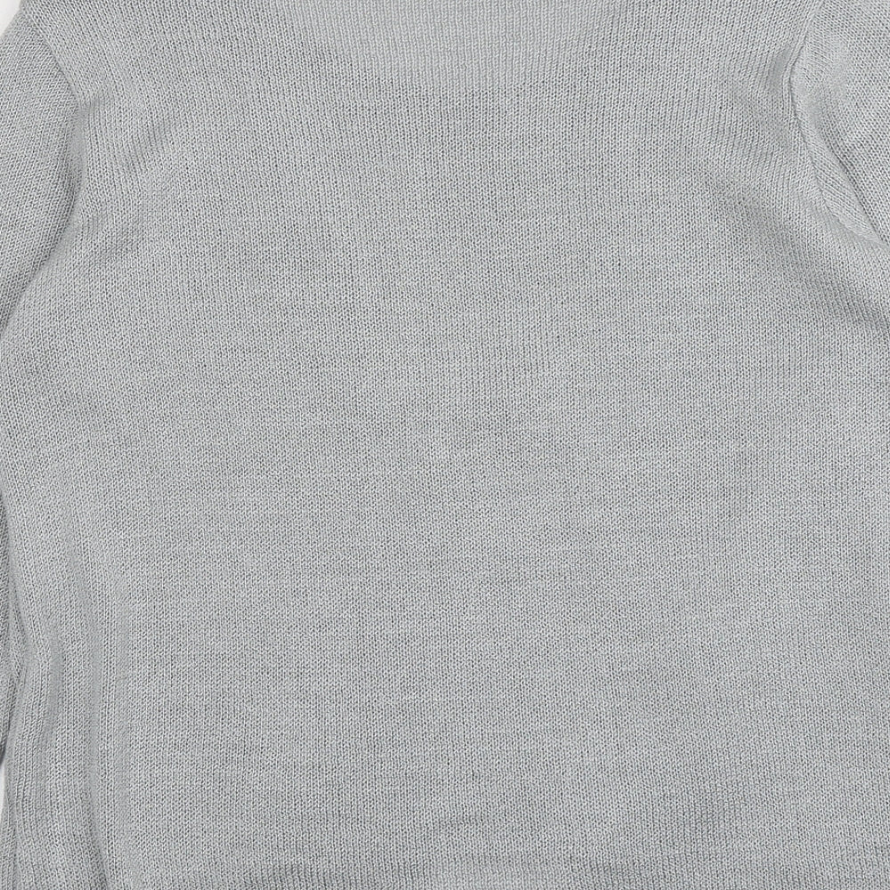 Womens UK Size M Classic Grey Cardigan Jumper