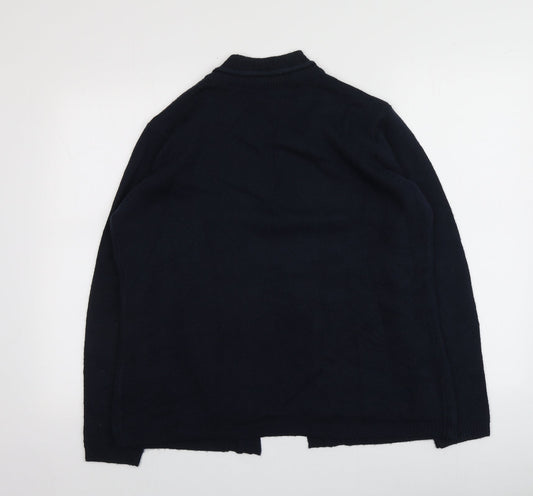 Classics Womens Blue V-Neck Plaid Acrylic Pullover Jumper Size 16