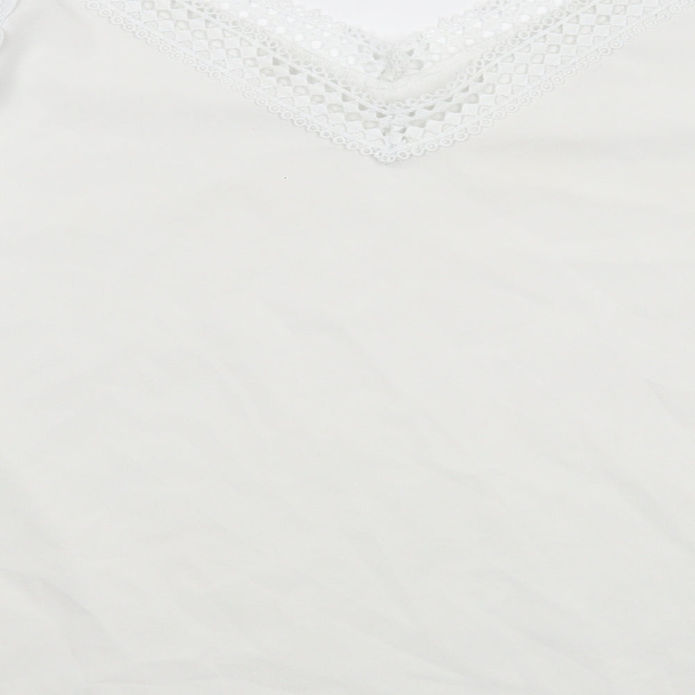 Womens UK Size L Preworn White Basic Blouse