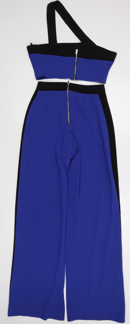 Missguided Womens Blue Polyester Trousers Outfit/Set Size 10 Zip