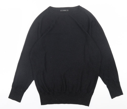Dunnes Stores Womens Black Crew Neck Viscose Pullover Jumper Size S