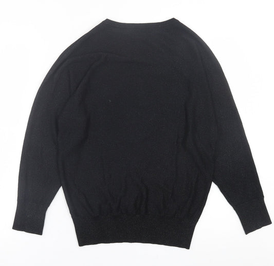 Dunnes Stores Womens Black Crew Neck Viscose Pullover Jumper Size S