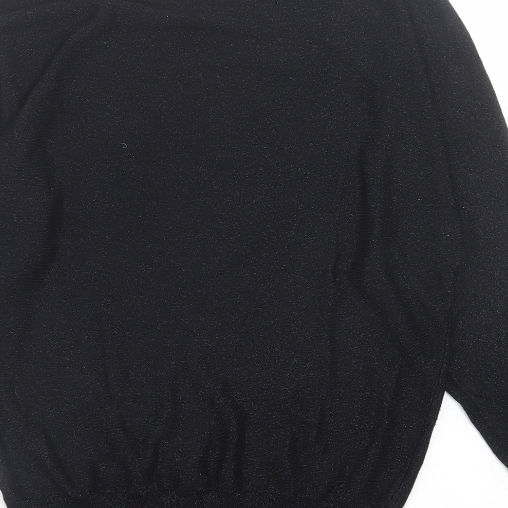 Dunnes Stores Womens Black Crew Neck Viscose Pullover Jumper Size S