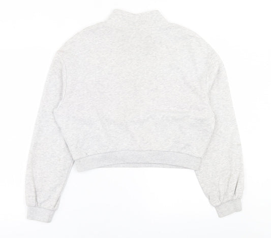 H&M Womens Grey Cotton Pullover Sweatshirt Size S Zip - California