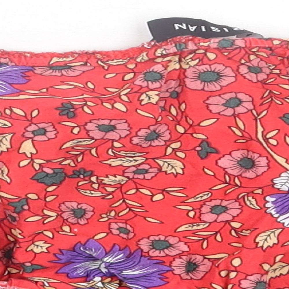 Womens UK Size 10 PARISIAN SIGNATURE Red Cropped T-Shirt