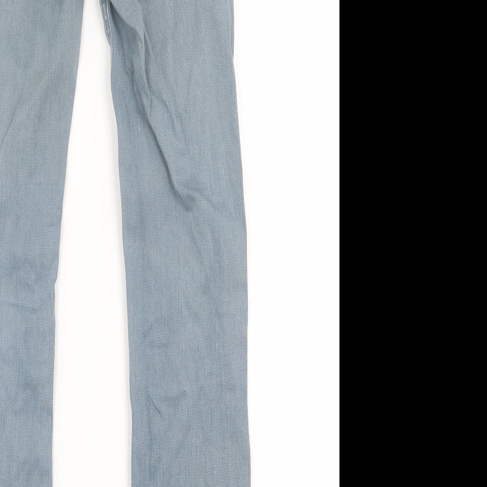 Zara Mens Blue Cotton Straight Jeans Size 28 in L28 in Regular Button