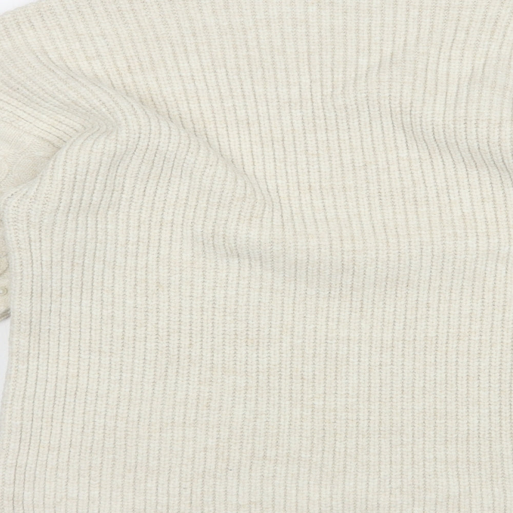 George Womens Beige Mock Neck Acrylic Pullover Jumper Size S