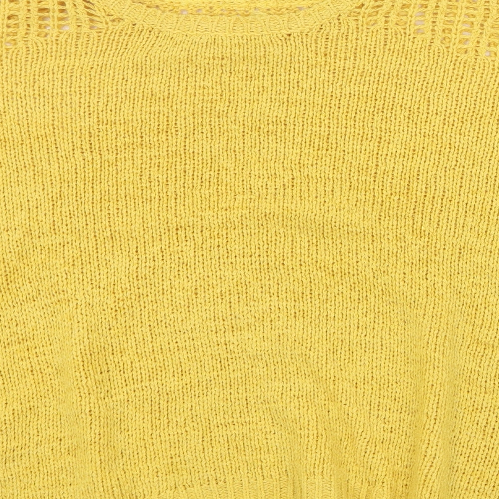 Womens UK Size M Peacocks Yellow Pullover Jumper
